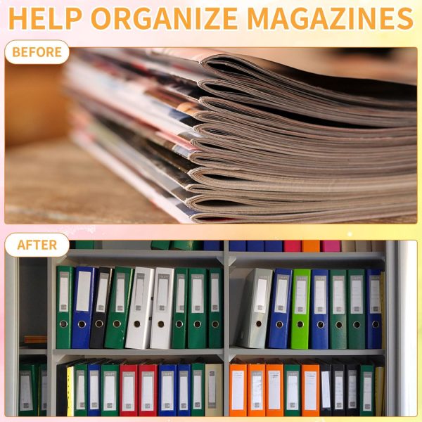 100 Pcs 3 Hole Punched Magazine Holders for Binders 11.8In Plastic Magazine Organizer 3 Ring Binder Insert Strips Clear Magazine Collector for File Book Craft Paper - Image 5