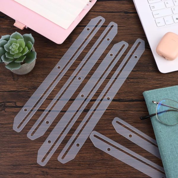 100 Pcs 3 Hole Punched Magazine Holders for Binders 11.8In Plastic Magazine Organizer 3 Ring Binder Insert Strips Clear Magazine Collector for File Book Craft Paper - Image 7